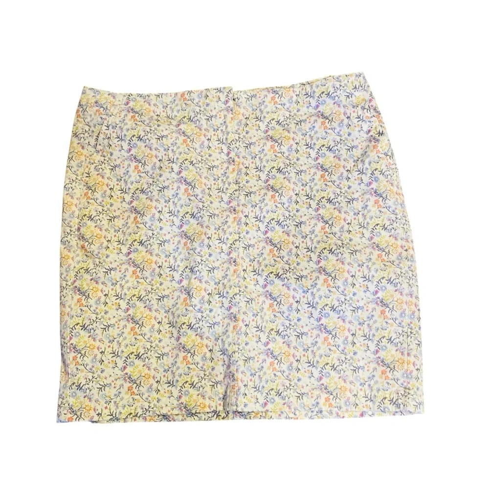 J.Jill Live in Chino Floral Pencil Mini Skirt Zip Pocket Stretch Multicolor - Picture 3 of 8